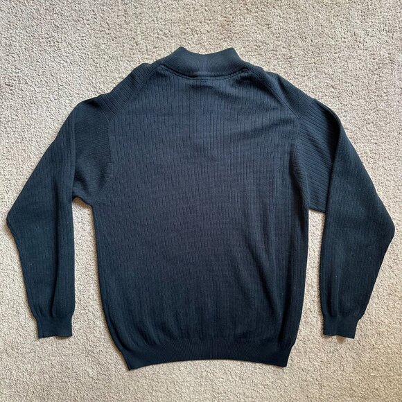 Cutter & Buck Sweater Mens XL 1/4 Zip Mock Neck Black Porters Neck Pullover - Picture 2 of 12